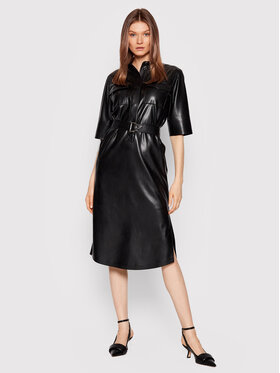 Boss Boss Сукня зі штучної шкіри Dafaro1 50473255 Чорний Relaxed Fit