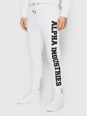 Alpha Industries Alpha Industries Долнище анцуг Big Letters 126343 Бял Regular Fit
