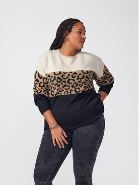 ONLY Carmakoma ONLY Carmakoma Sweter 15296588 Kolorowy Regular Fit