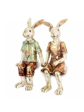 MIAhome MIAhome Figurka para królików na ławce MALJUNA-2 Kolorowy