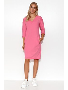 Makadamia Makadamia Sukienka codzienna M779 Różowy Comfort Fit