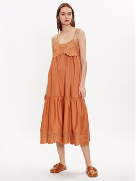 TWINSET TWINSET Letné šaty 231TT2300 Hnedá Regular Fit
