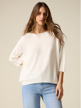 Oltre Oltre Sweter M579E001974N011 Biały Regular Fit
