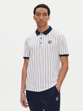 Fila Fila Тениска с яка и копчета Linter FAM0923 Бял Regular Fit