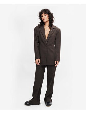 BENU BENU Marynarka Brązowa Brązowy Slim Fit