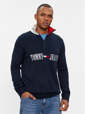 Tommy Jeans Tommy Jeans Sweter Archive DM0DM18368 Granatowy Slim Fit