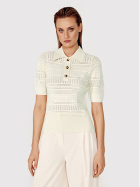 Simple Simple Majica SWD033 Bež Slim Fit