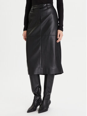 Calvin Klein Calvin Klein Műbőr szoknya LV044D651G Fekete Regular Fit