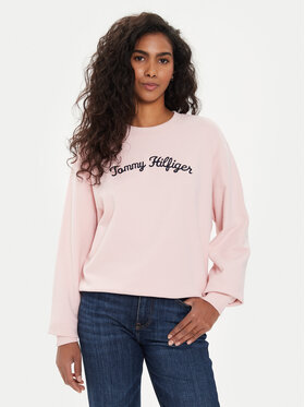Tommy Hilfiger Tommy Hilfiger Суитшърт Modern Script WW0WW42615 Розов Regular Fit