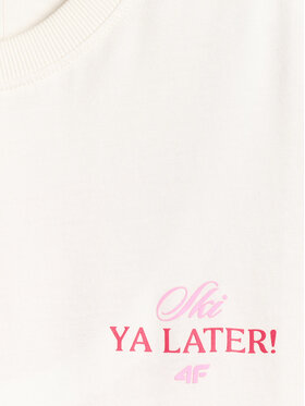 4F 4F T-Shirt WINTER CLUB Kremowy Loose Fit