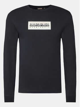 Napapijri Napapijri Majica dugih rukava S-Box Logo NP0A4I3M Crna Regular Fit