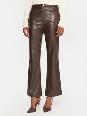 Gaudi Gaudi Pantaloni din imitație de piele 521FD28002 Maro Straight Fit