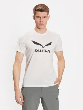 Salewa Salewa T-Shirt Solidlogo Dry 27018 Biały Regular Fit