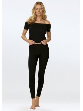 DKaren Sport DKaren Sport Komplet bluzka i spodnie Bayo Czarny Slim Fit