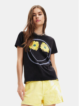 Desigual Desigual T-krekls 23SWTKA0 Melns Regular Fit