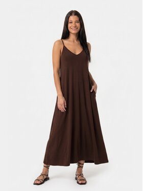 BASICLO BASICLO Sukienka codzienna W-2219-35 Brązowy Oversize