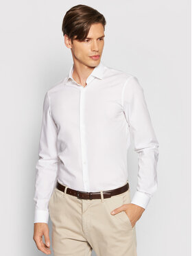 Calvin Klein Calvin Klein Košeľa 2ply Poplin Stretch Slim Shirt K10K103025 Biela Slim Fit