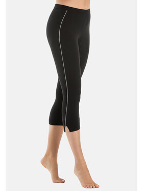 Teyli Teyli Legginsy bawełniane Athletico 3/4 Czarny Regular Fit