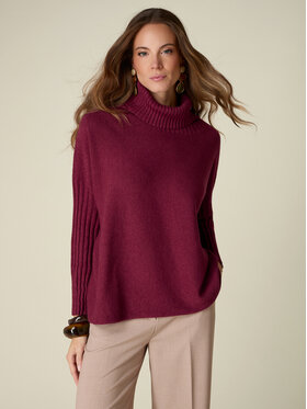 Oltre Oltre Sweter M155E002164N036 Bordowy Boxy Fit