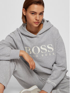 Boss Majica Dugih Rukava C_Edelight_Active 50457385 Siva Relaxed Fit