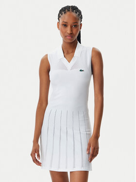 Lacoste Lacoste Tenisové šaty EF0615 Bílá Slim Fit
