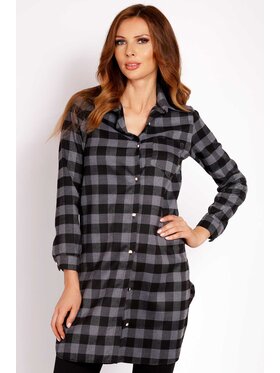 Awama Awama Koszula L002 Szary Basic Fit