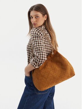 Tory Burch Tory Burch Ročna torba Fleming Suede 166064 Rjava