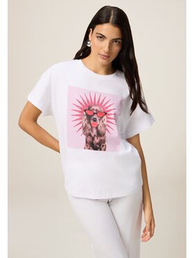 Oltre Oltre T-Shirt G024J004381N011 Biały Regular Fit