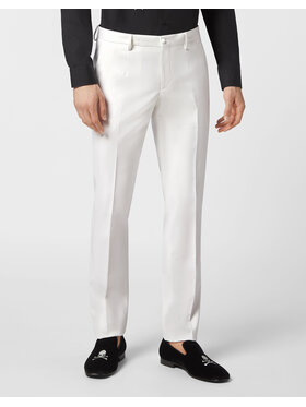 PHILIPP PLEIN PHILIPP PLEIN Spodnie materiałowe 1931 Biały Regular Fit