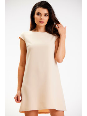 Awama Awama Sukienka letnia A570 Beżowy Basic Fit
