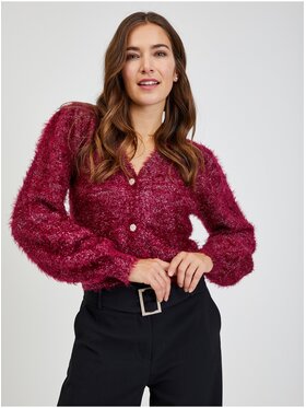 Orsay Orsay Kardigan 505491403000__S Bordowy Regular Fit