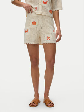 Vero Moda Vero Moda Auduma šorti Esmey 10350992 Gaiši bēša Regular Fit