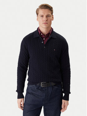 Tommy Hilfiger Tommy Hilfiger Pulover Classic MW0MW41955 Bleumarin Regular Fit
