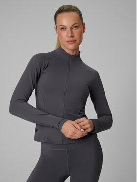 4F 4F Bluza techniczna BASIC+ Szary ciemny Slim Fit
