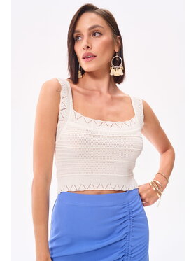blue shadow blue shadow Top Scor Écru Standard Fit
