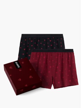 Atlantic Atlantic Bokserki Luźne Giftbox Bordowy