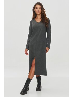 Makadamia Makadamia Sukienka codzienna M845 Szary Regular Fit