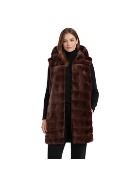 Geographical Norway Geographical Norway Bezrękawnik WZ6797F/GN-Dark brown Brązowy Regular Fit