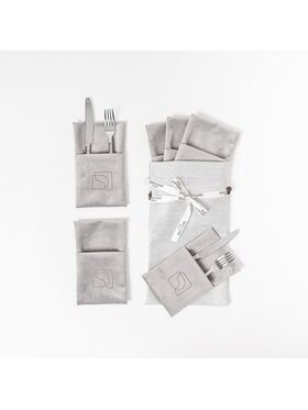 Doram design Doram design Dekoracja Welurowe etui na sztućce Aluminium Szary