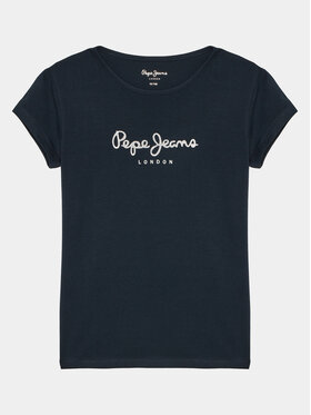 Pepe Jeans Pepe Jeans Тишърт Hana Glitter PG503064 Тъмносин Slim Fit