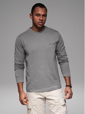 Ombre Ombre Longsleeve OM-LSCL-0127 Szary Regular Fit