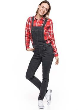 Lee Lee Ogrodniczki BIB Czarny Skinny Fit