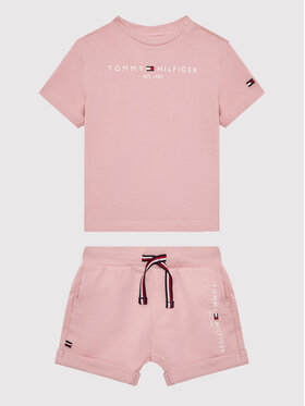 Tommy Hilfiger Tommy Hilfiger Súprava tričko a športové šortky Baby Essential KN0KN01488 Ružová Regular Fit