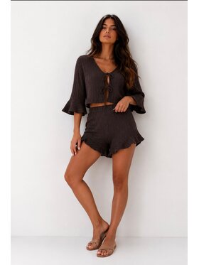 Agatha Studio Agatha Studio Komplet bluzka i spodnie A26SS-KA-K37- Brązowy Slim Fit