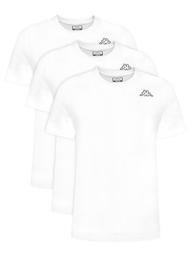 Kappa Kappa Комплект 3 тишърти Logo Sylvo 322562W Бял Regular Fit