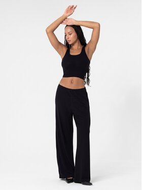 BASICLO BASICLO Spodnie materiałowe W-2173 Czarny Loose Fit