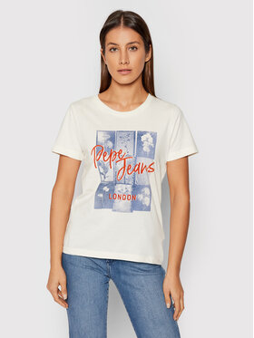 Pepe Jeans Pepe Jeans T-Shirt Masqui PL505014 Beżowy Regular Fit