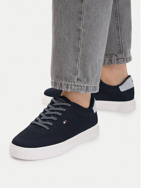 Tommy Hilfiger Tommy Hilfiger Sneakersy Knit Cupsole FW0FW09289 Tmavomodrá