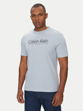 Calvin Klein Calvin Klein T-krekls Double Logo K10K114149 Gaiši zils Regular Fit