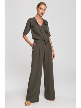 Made of Emotion Made of Emotion Kombinezon M703 Khaki Wide Leg